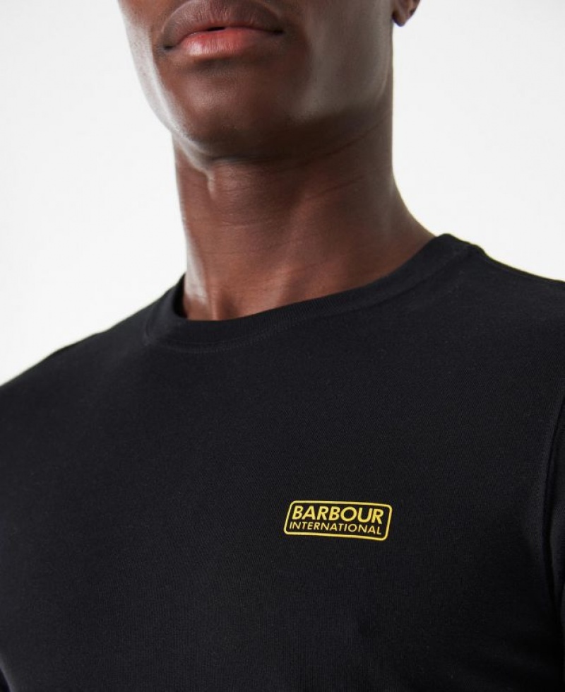 Black Men Barbour International Small Logo T-Shirts | US-9547LBGKN