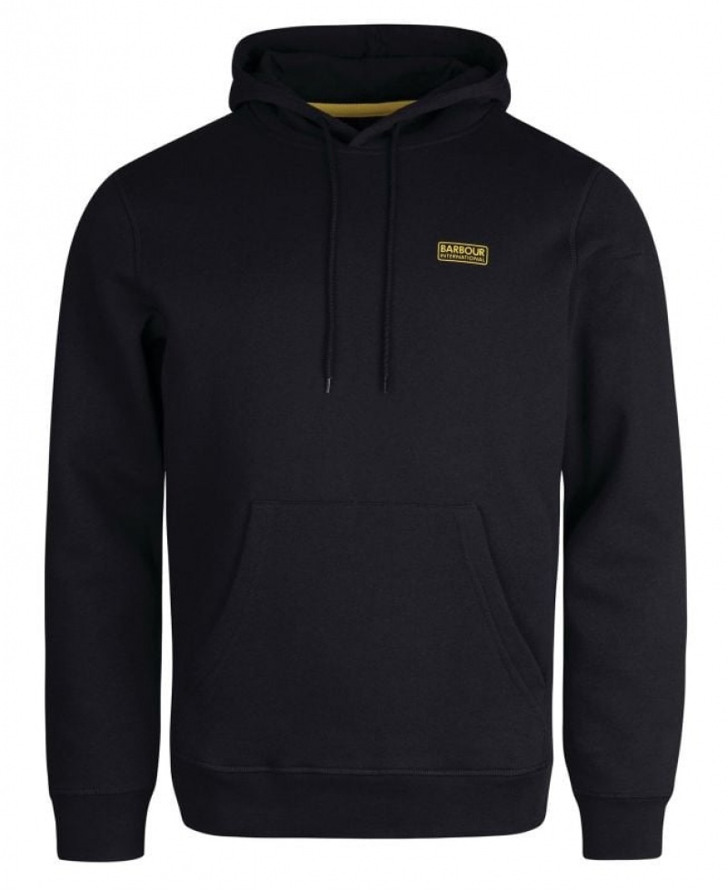 Black Men Barbour International Small Logo Hoodie | US-5837UHEST