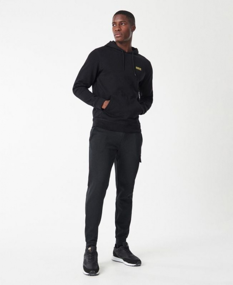 Black Men Barbour International Small Logo Hoodie | US-5837UHEST