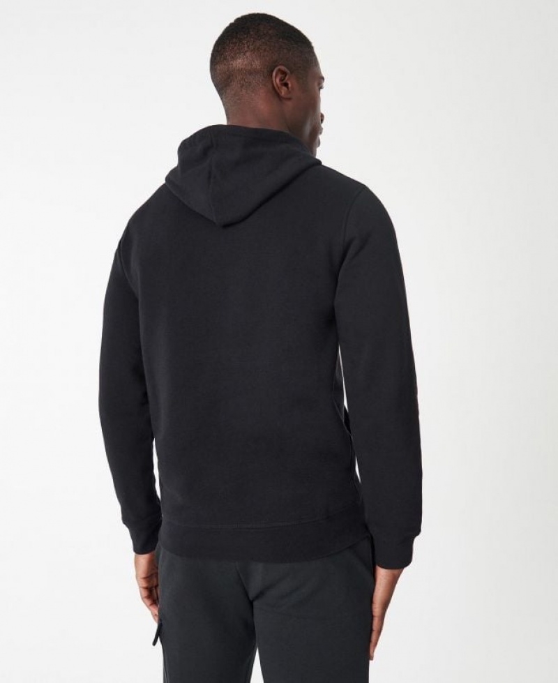 Black Men Barbour International Small Logo Hoodie | US-5837UHEST