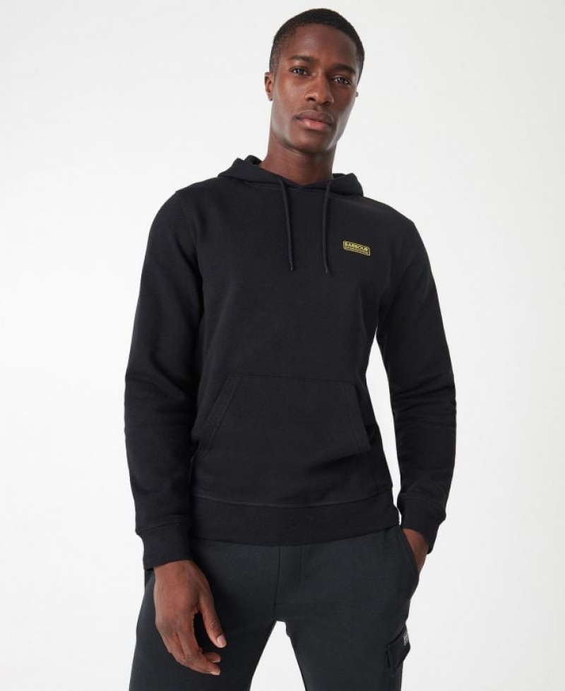 Black Men Barbour International Small Logo Hoodie | US-5837UHEST