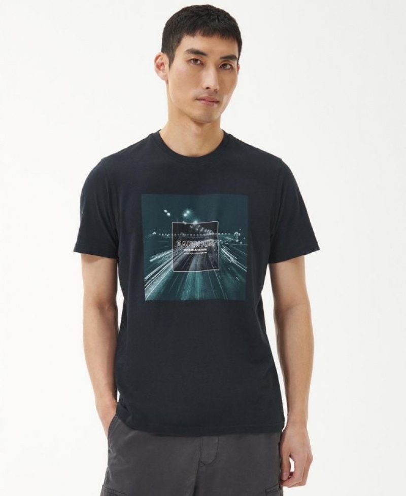 Black Men Barbour International Speed T-Shirts | US-7249IBLQF