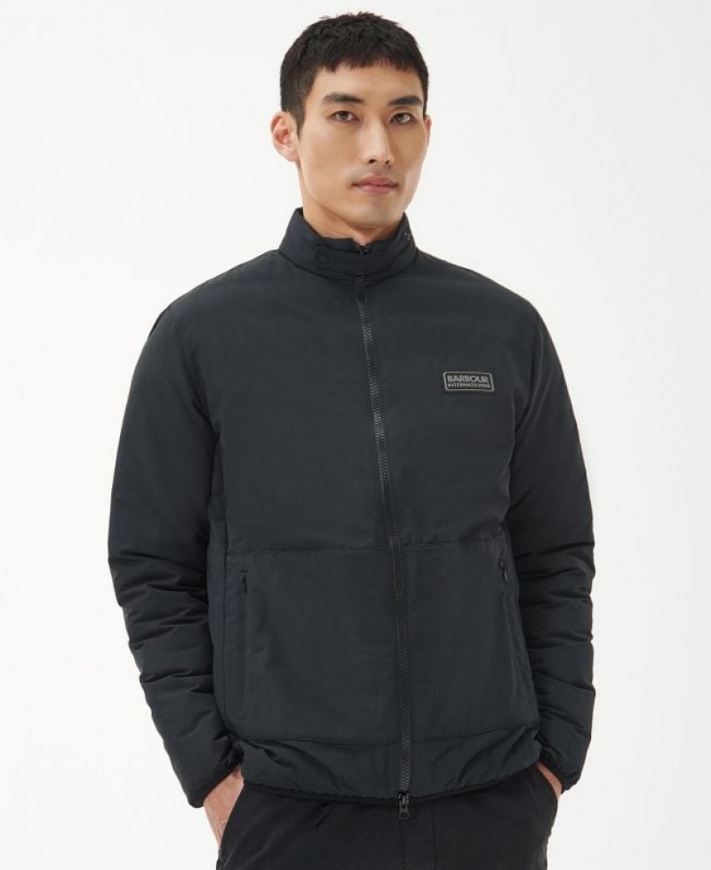 Black Men Barbour International Station Quilted Jacket | US-5362NJXPB