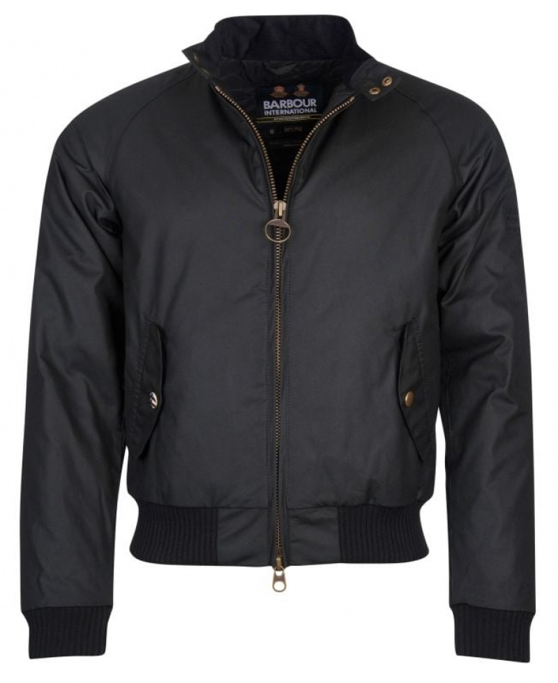 Black Men Barbour International Steve McQueen Waxed Jacket | US-0578FWMSB