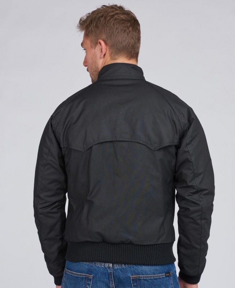 Black Men Barbour International Steve McQueen Waxed Jacket | US-0578FWMSB