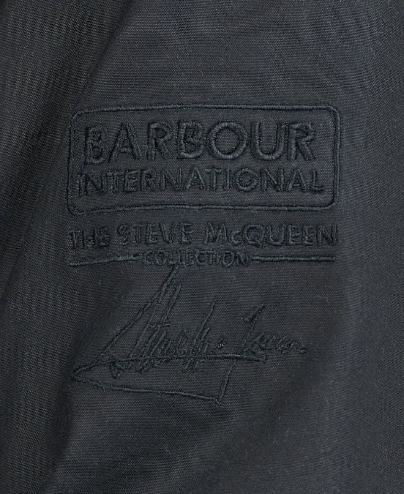 Black Men Barbour International Steve McQueen Waxed Jacket | US-0578FWMSB