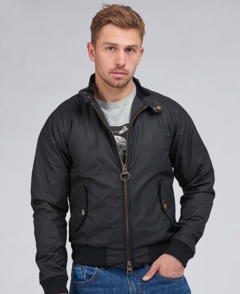 Black Men Barbour International Steve McQueen Waxed Jacket | US-0578FWMSB