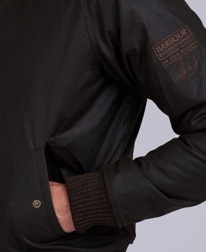 Black Men Barbour International Steve McQueen™ Merchant Waxed Jacket | US-4392PKHMJ