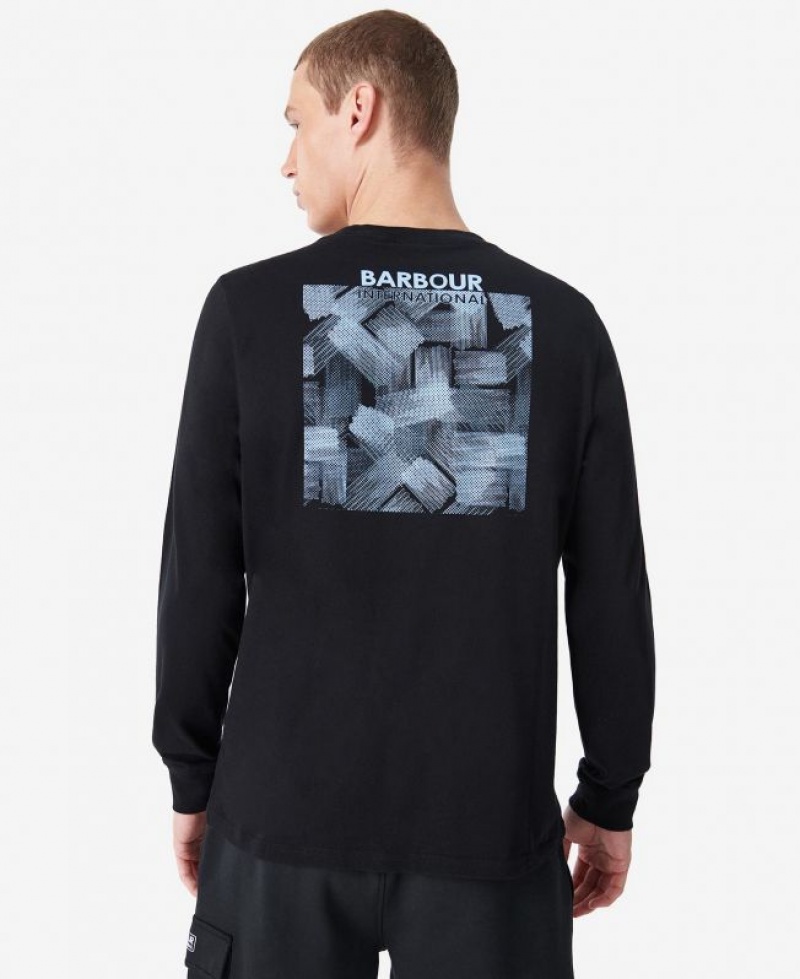 Black Men Barbour International Storm T-Shirts | US-5179DGPHX