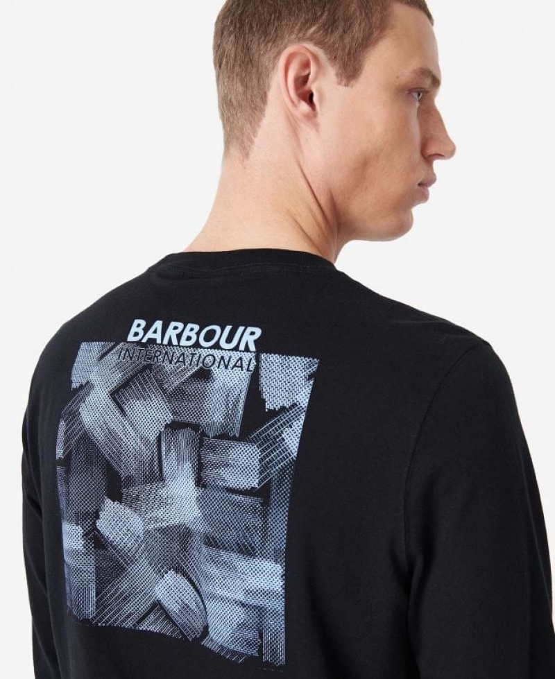 Black Men Barbour International Storm T-Shirts | US-5179DGPHX