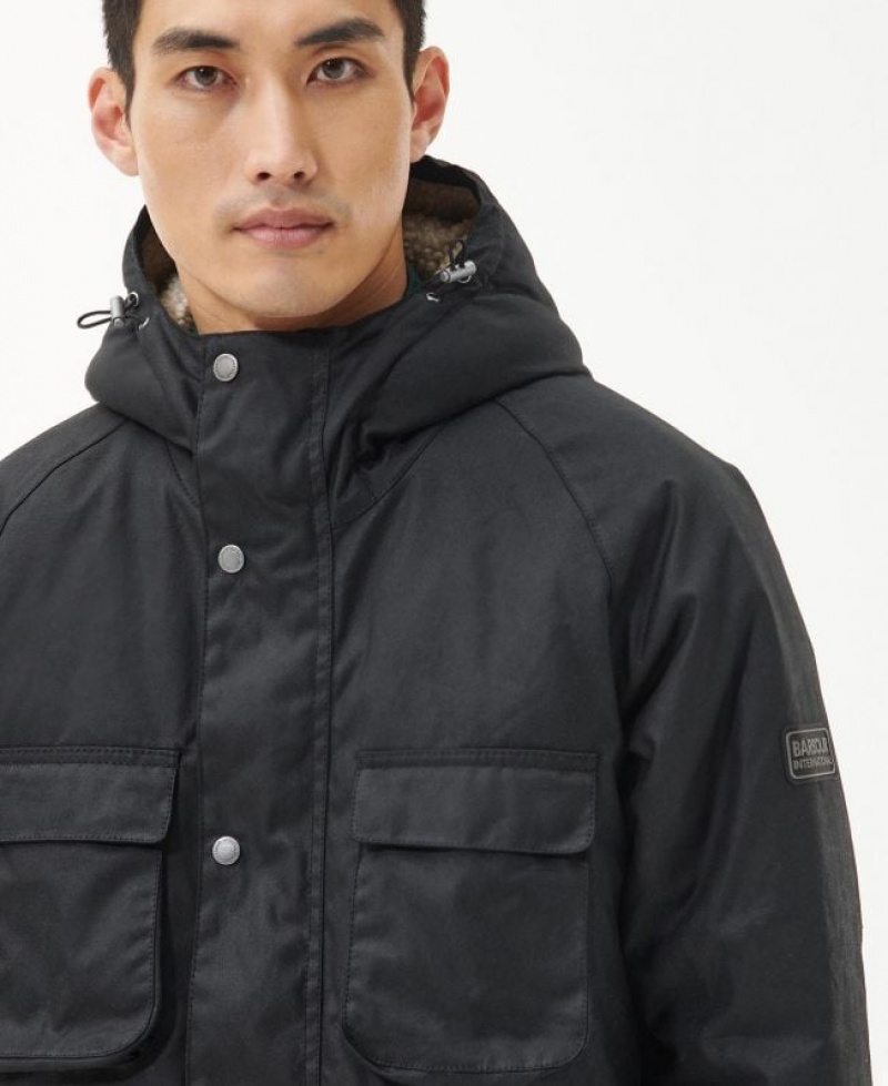 Black Men Barbour International Tantallon Waxed Jacket | US-7496KROZN