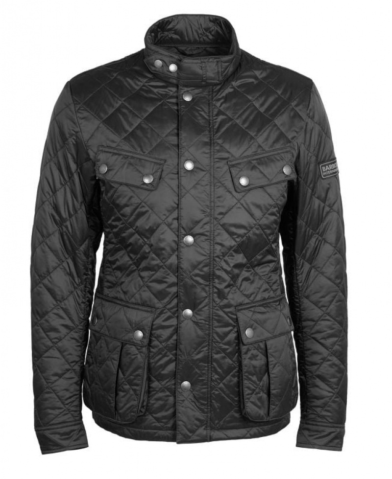 Black Men Barbour International Tourer Ariel Quilted Jacket | US-3851HOGNR