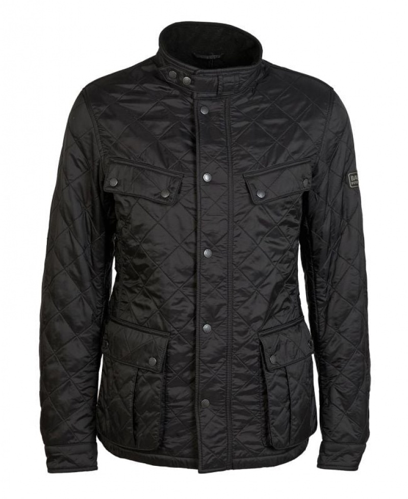 Black Men Barbour International Tourer Ariel Polar Quilted Jacket | US-4532NGLOB