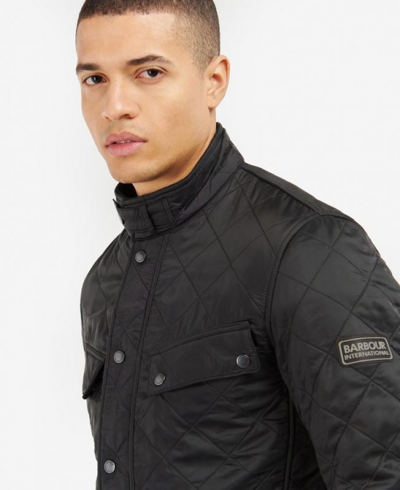 Black Men Barbour International Tourer Ariel Polar Quilted Jacket | US-4532NGLOB