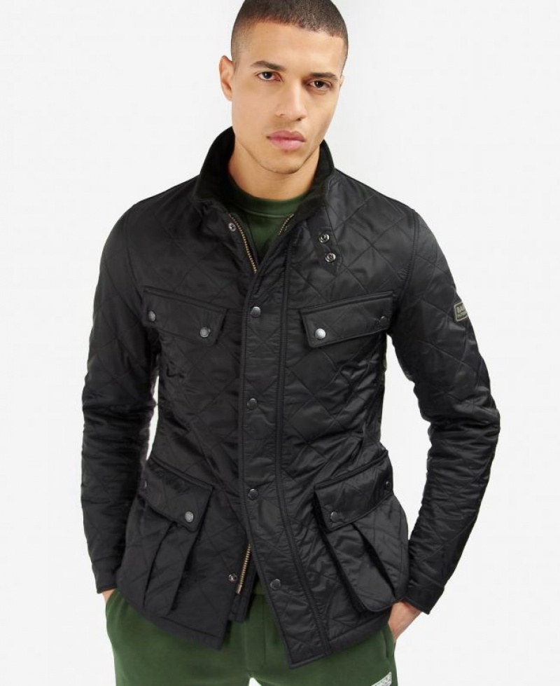 Black Men Barbour International Tourer Ariel Polar Quilted Jacket | US-4532NGLOB