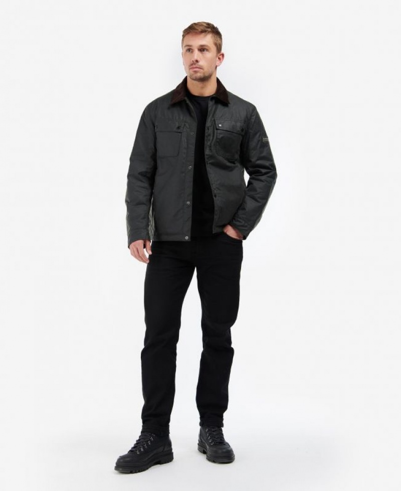 Black Men Barbour International Tourer Waxed Jacket | US-1920UEYWT