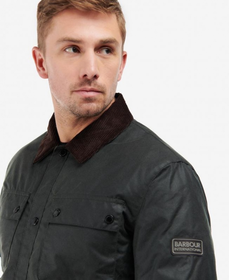 Black Men Barbour International Tourer Waxed Jacket | US-1920UEYWT