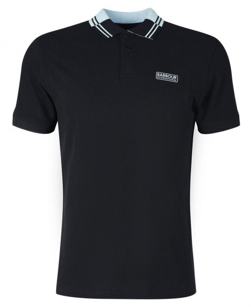 Black Men Barbour International Ziggy Polo Shirt | US-0254EJLZA