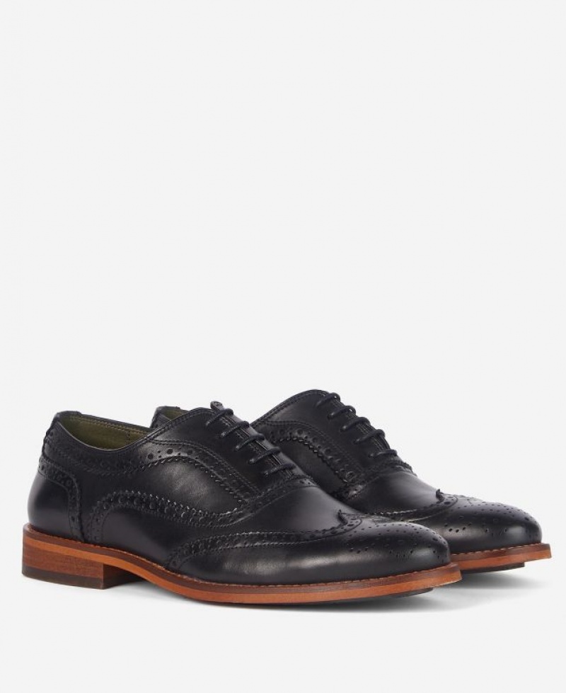 Black Men Barbour Isham Oxford Shoes | US-1470LOQMH