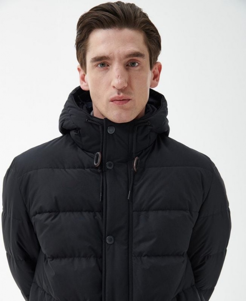 Black Men Barbour Kentish Quilted Jacket | US-3164JEKUO