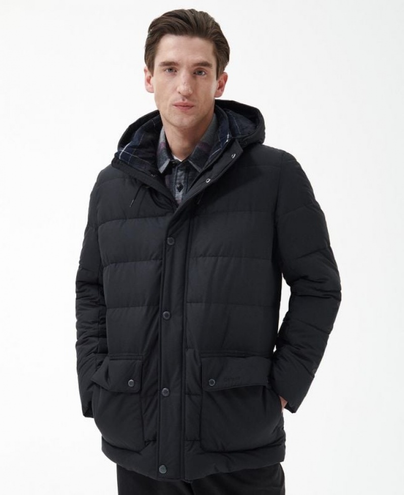 Black Men Barbour Kentish Quilted Jacket | US-3164JEKUO