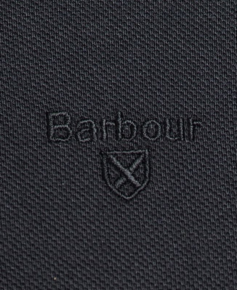 Black Men Barbour Long-Sleeved Sports Polo Shirt | US-4281MAOJB