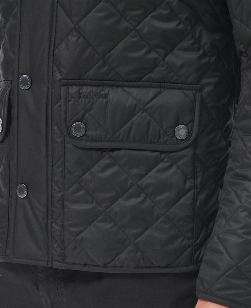 Black Men Barbour Lowerdale Quilted Jacket | US-1403NKJRQ