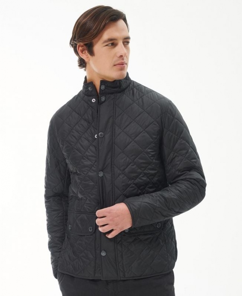 Black Men Barbour Lowerdale Quilted Jacket | US-1403NKJRQ