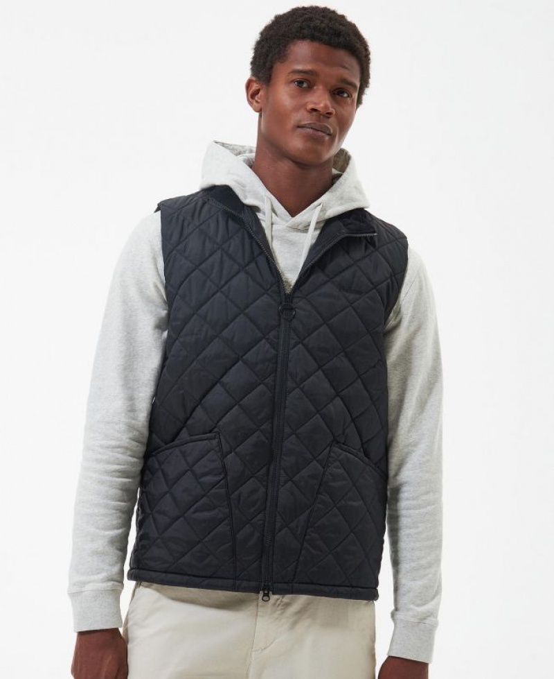 Black Men Barbour Monty Vest | US-7846RIXBU