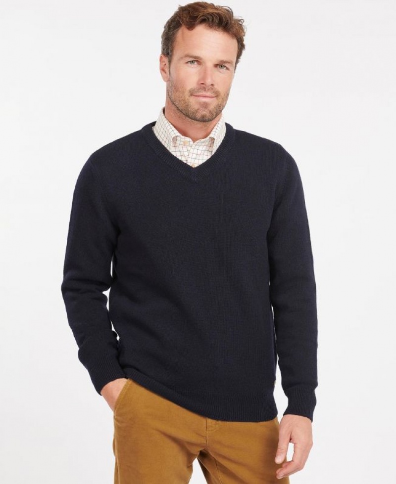 Black Men Barbour Nelson Essential V Neck Sweater | US-7915GFTRN