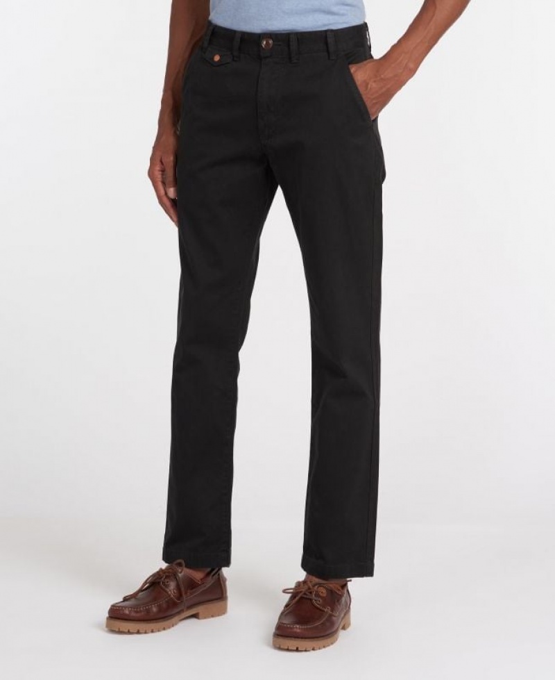 Black Men Barbour Neuston Twill Chinos Pants | US-3802ACBMO