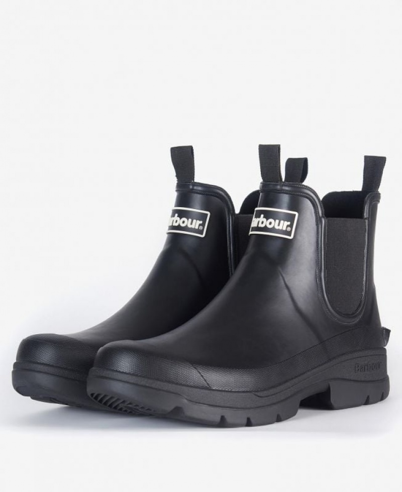 Black Men Barbour Nimbus Wellingtons Rain Boots | US-0789UDXJH