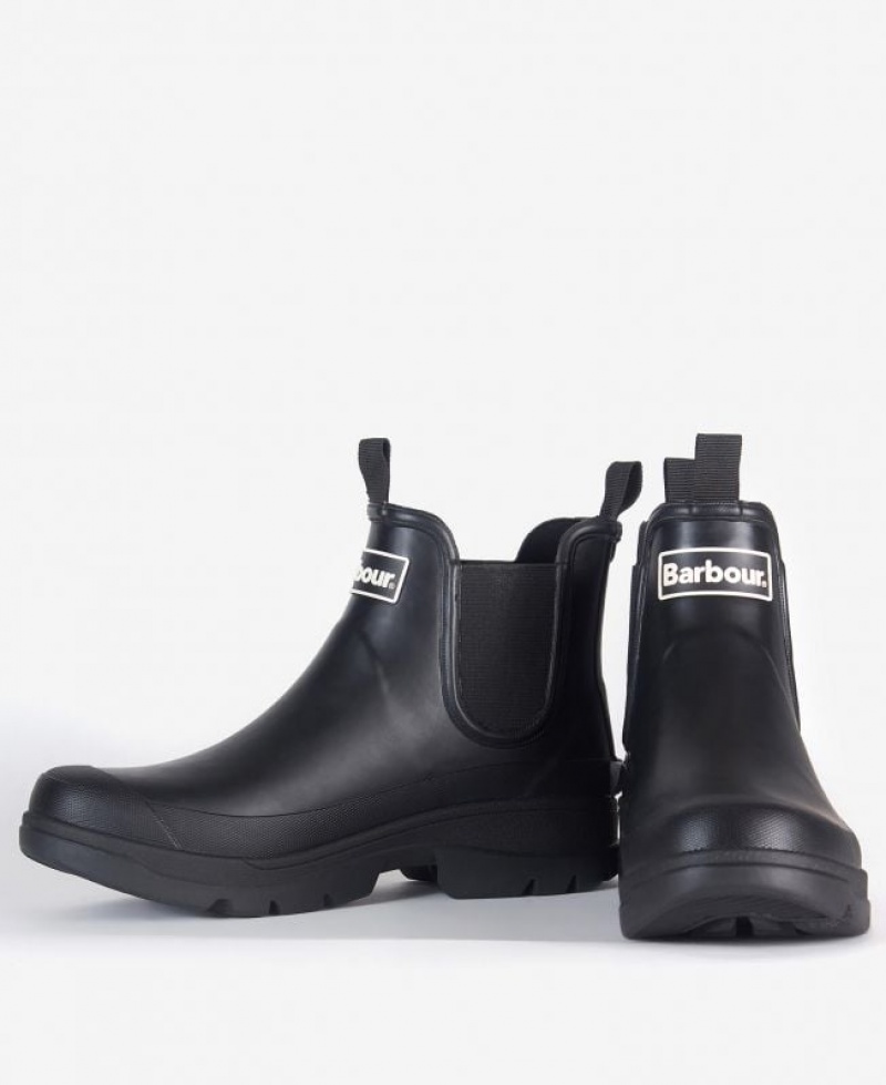 Black Men Barbour Nimbus Wellingtons Rain Boots | US-0789UDXJH