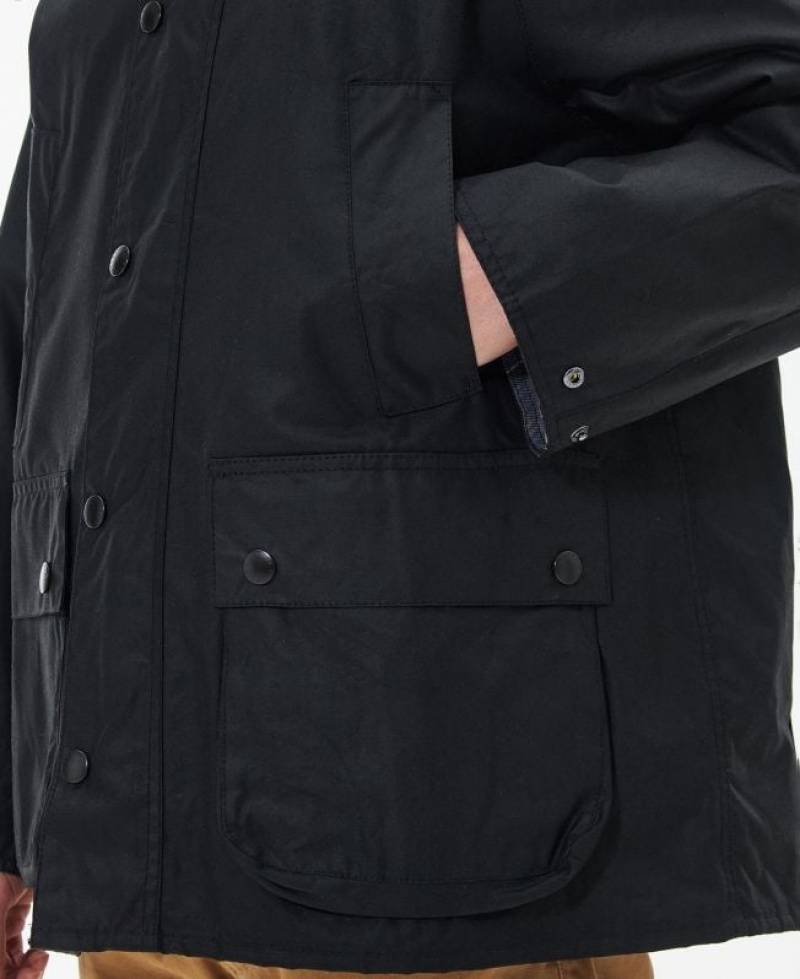 Black Men Barbour OS Bedale Waxed Jacket | US-2345FCHAZ