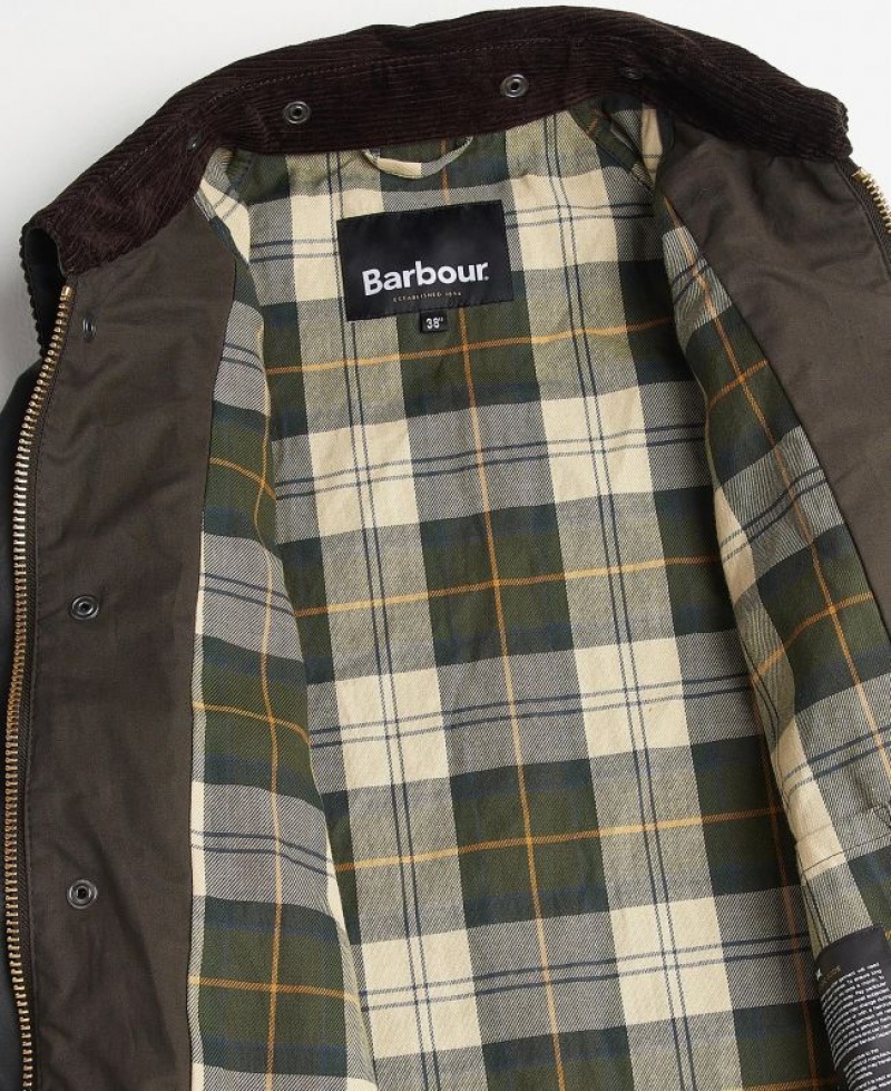 Black Men Barbour OS Burghley Waxed Jacket | US-6210OSYWX