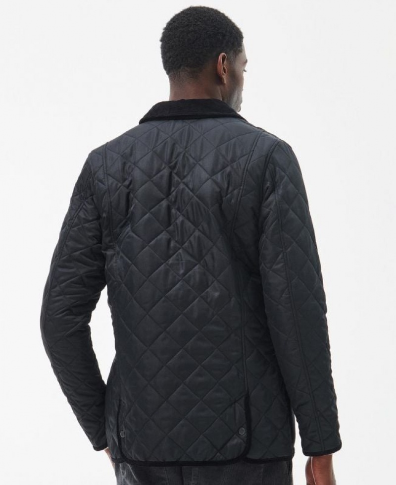 Black Men Barbour Orton Liddesdale Quilted Jacket | US-0573GQHOD