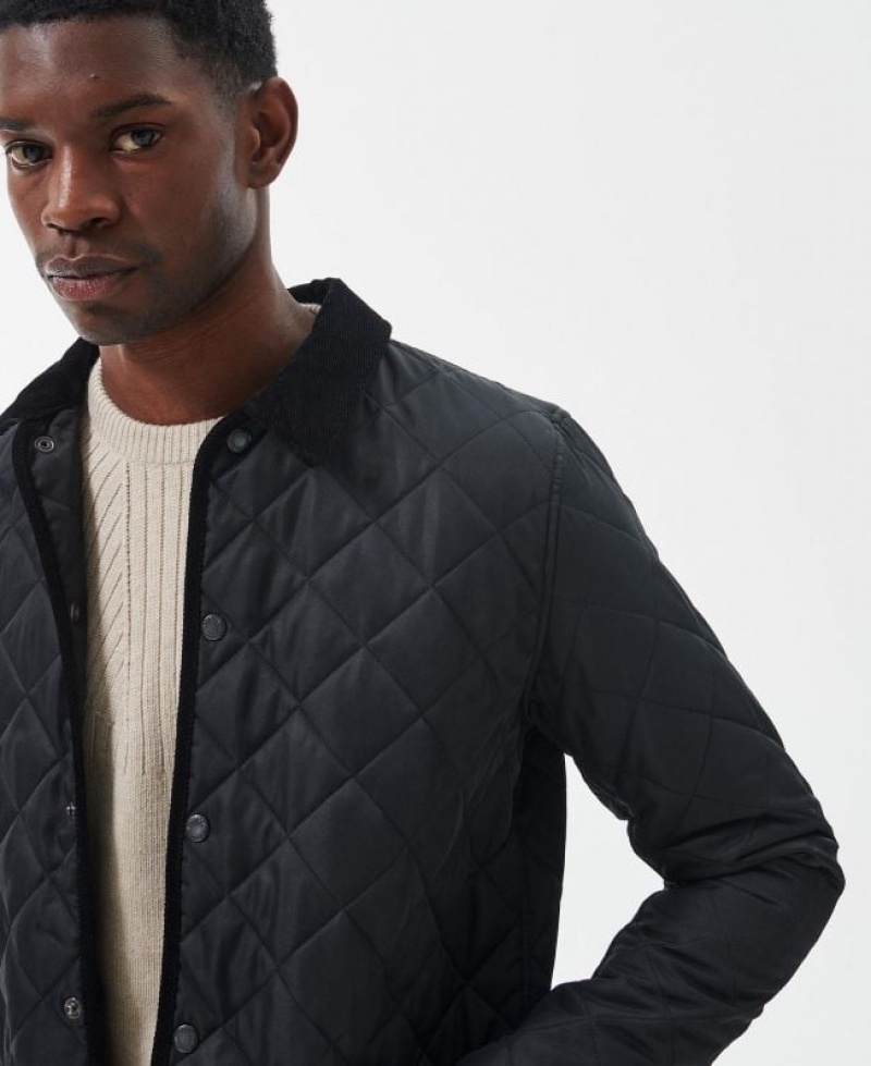 Black Men Barbour Orton Liddesdale Quilted Jacket | US-0573GQHOD