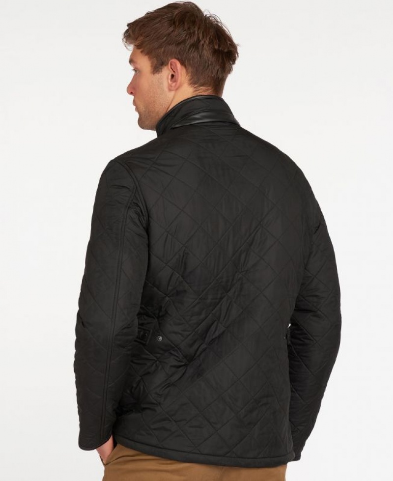 Black Men Barbour Powell Quilted Jacket | US-7105BAJFP