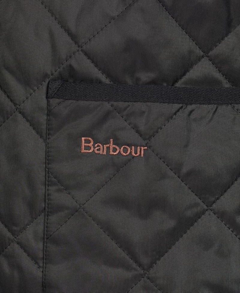 Black Men Barbour Quilted Waistcoat/Zip-In Liner Vest | US-1653SMDRQ