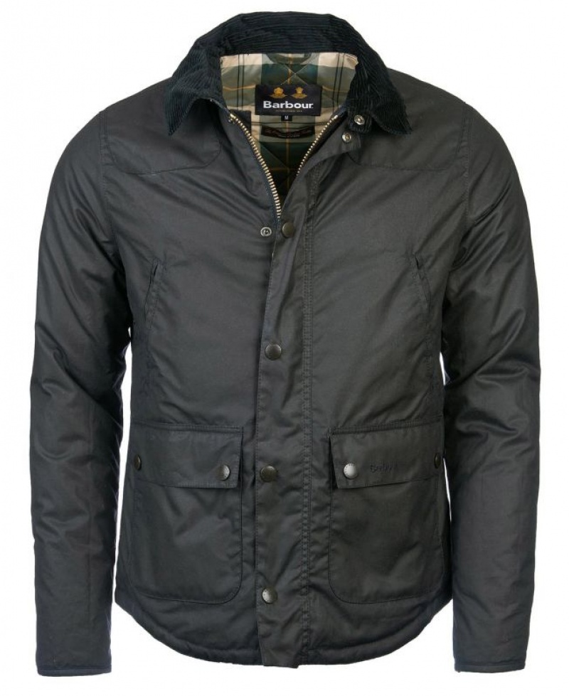 Black Men Barbour Reelin Cotton Waxed Jacket | US-3471LRZEJ