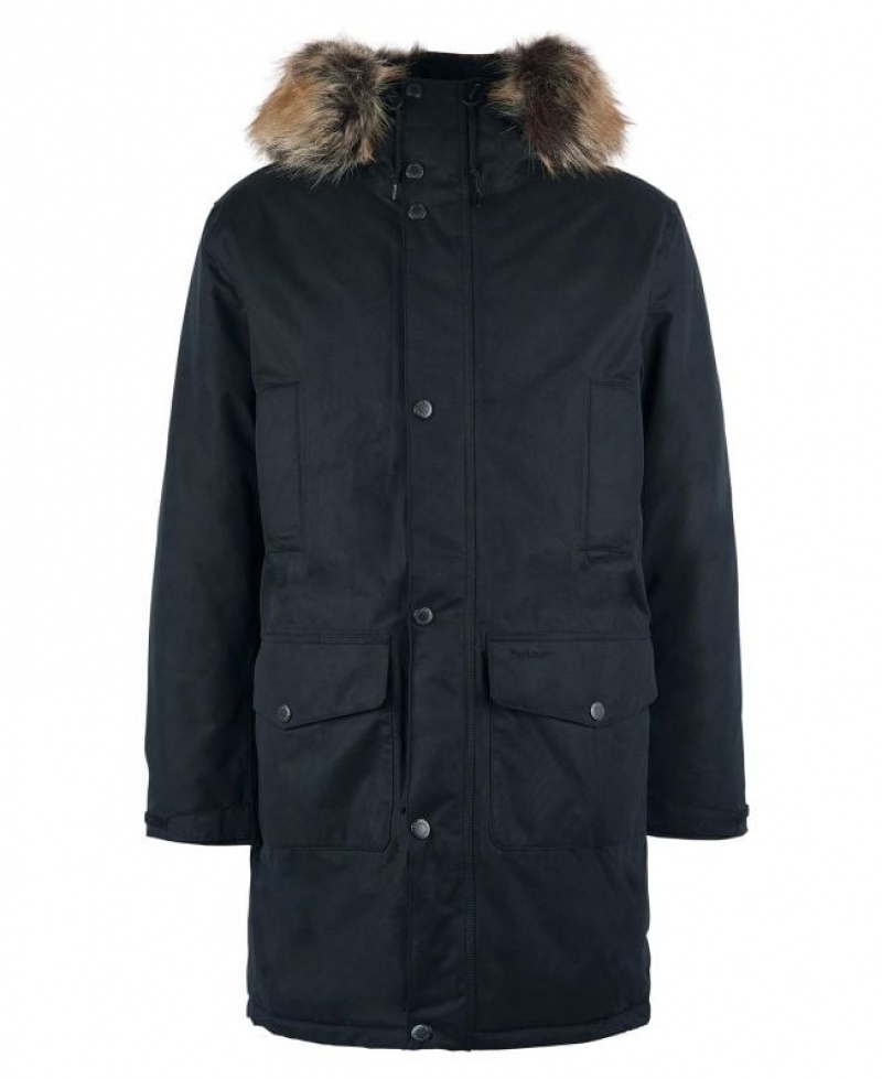 Black Men Barbour Ripley Parka Jacket | US-0735FGMIR