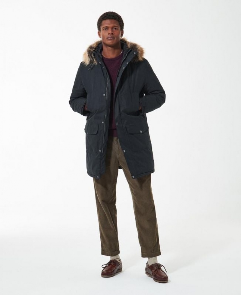 Black Men Barbour Ripley Parka Jacket | US-0735FGMIR