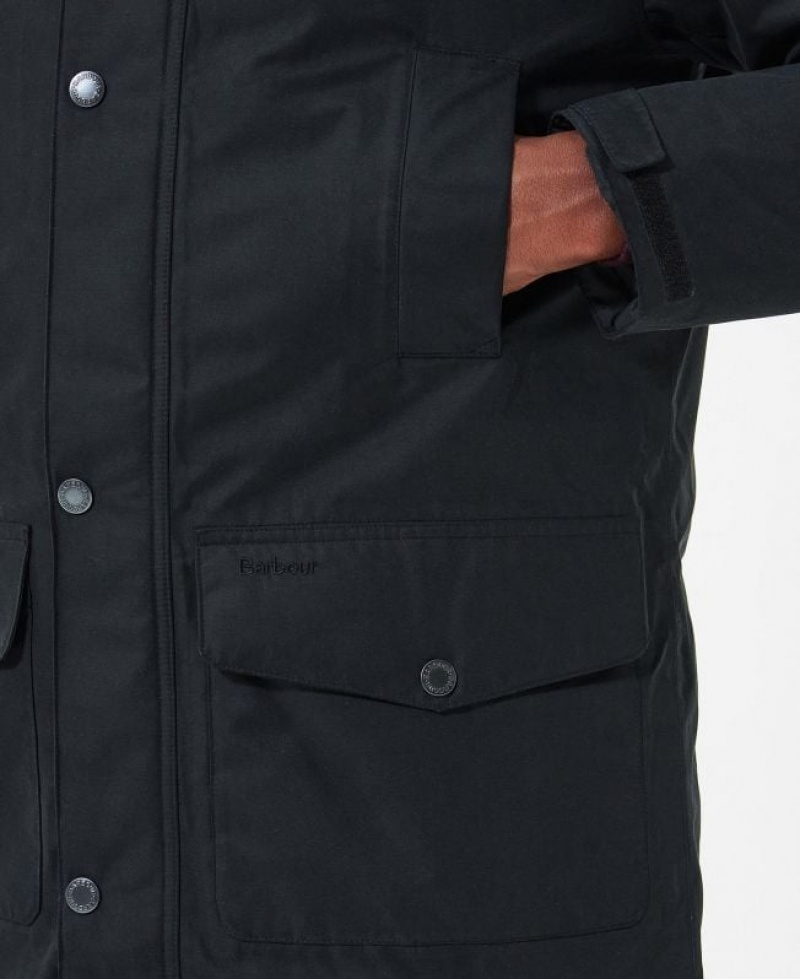 Black Men Barbour Ripley Parka Jacket | US-0735FGMIR