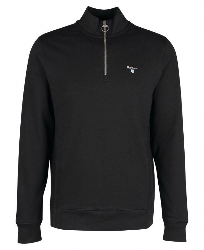 Black Men Barbour Rothley Half Zip Sweatshirt | US-3725YNOVH