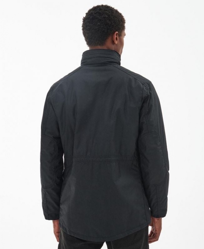 Black Men Barbour Sapper Waxed Jacket | US-4271XLMGK