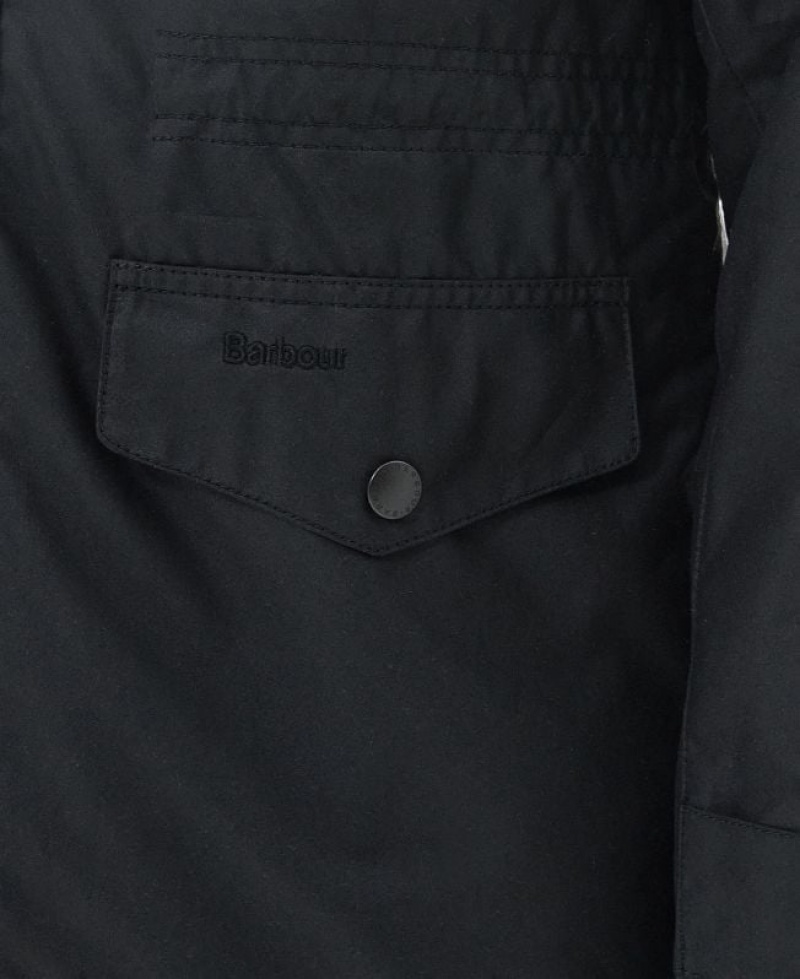 Black Men Barbour Sapper Waxed Jacket | US-4271XLMGK