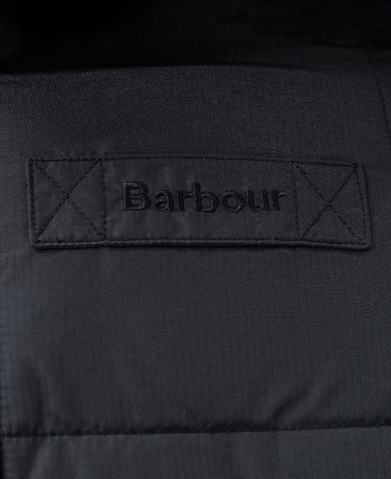 Black Men Barbour Snowfell Quilted Jacket | US-2681WSBRM