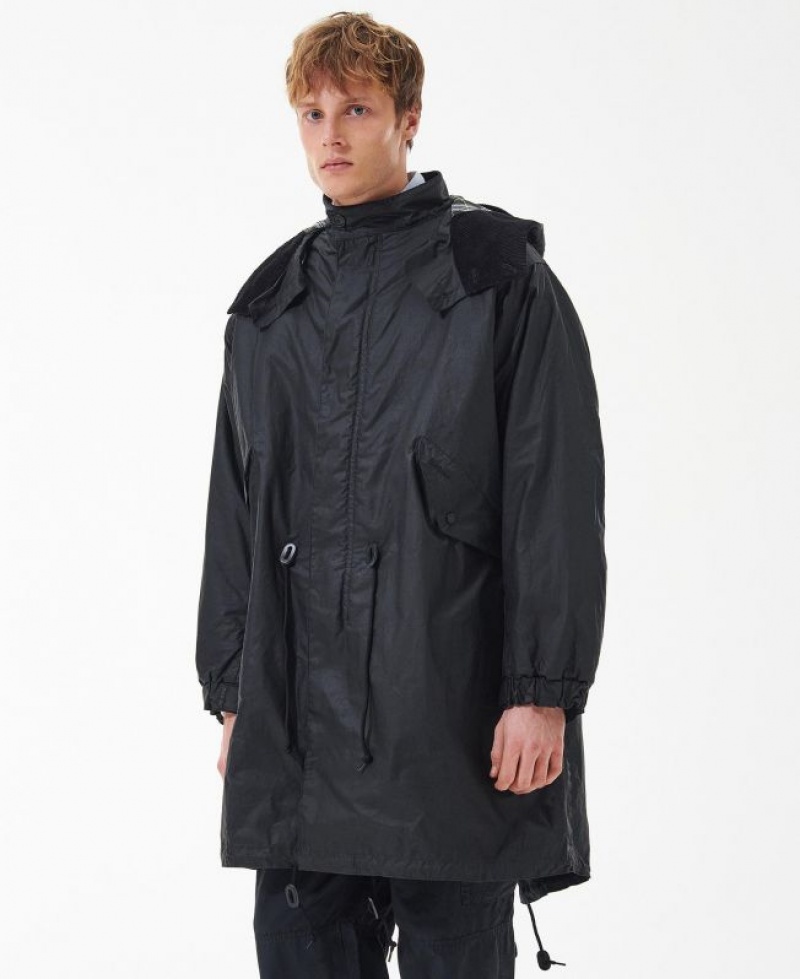 Black Men Barbour Torrent Parka Jacket | US-8940SJYVD