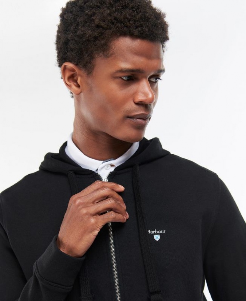 Black Men Barbour Wallington Zip Hoodie | US-7320ACXBV