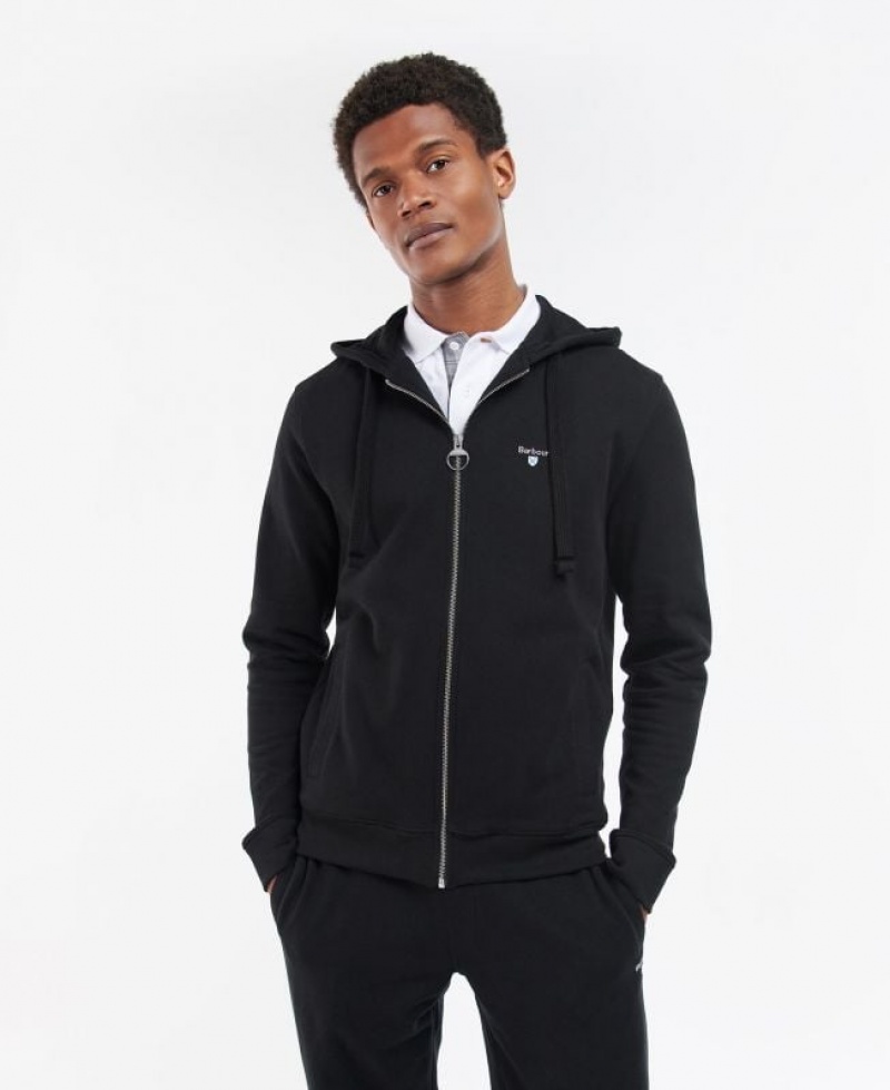 Black Men Barbour Wallington Zip Hoodie | US-7320ACXBV